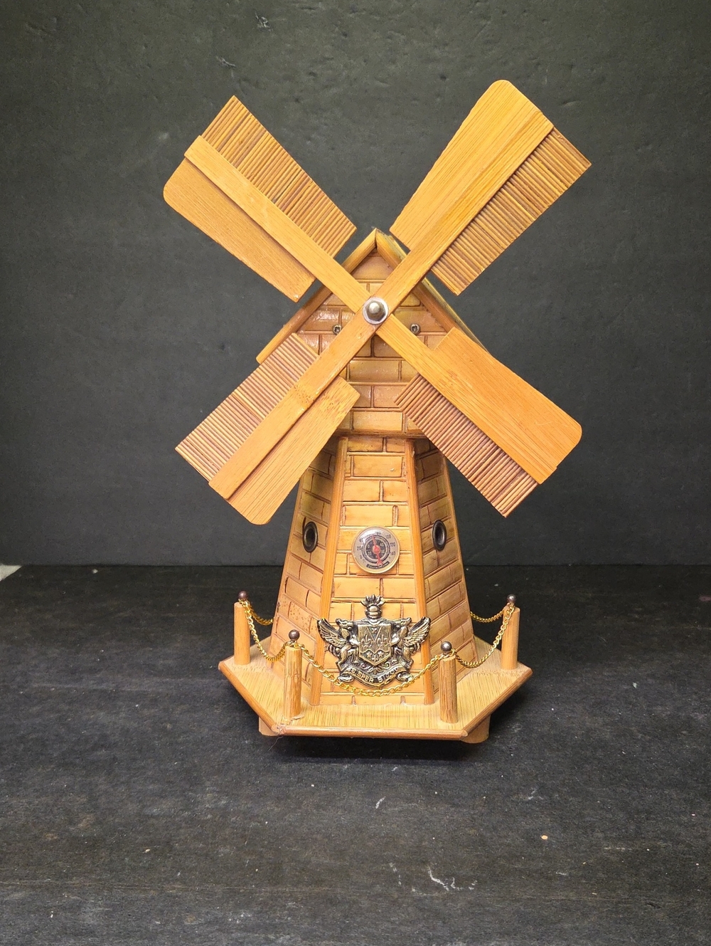 Sisper Bijou Vintage Wooden Windmill Music And Coin Box
